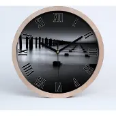 Tulup Holzuhr 25fi cm wanduhr - schwarze Spitzen - Wellenbrecher thames