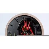Tulup Holzuhr 20fi cm wanduhr - schwarze Spitzen - Peperoni