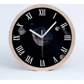 Tulup Holzuhr 30fi cm wanduhr - weiße Spitzen - Meteore
