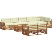 vidaXL Outdoor-Sofagarnitur 9 stk. Natur und Creme