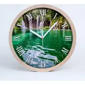 Tulup Holzuhr 30fi cm wanduhr - weiße Spitzen - See plitvice