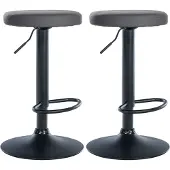 CLP 2er Set Barhocker Ponte Kunstleder schwarz grau