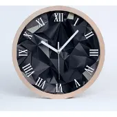 Tulup Holzuhr 30fi cm wanduhr - weiße Spitzen - abstrakter Hintergrund