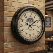 Levandeo Wanduhr XXL 47cm Metall Barcelona - Nostalgie Großuhr Bahnhof Uhr