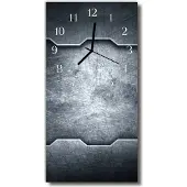 Tulup Glasuhr Wanduhr Küchenuhr Echt-Glas 30x60 Metall Silber