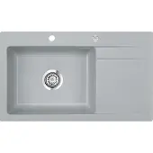 SYSTEMCERAM Spüle KeraDomo STEMA 86 SL in TITAN Becken links mit Excenterbedienung /