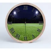 Tulup Holzuhr 20fi cm wanduhr - schwarze Spitzen - Fußballplatz