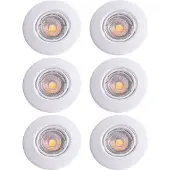 Etc-shop 6er Set LED Einbaustrahler aus Stahl schwenkbar, weiß, TINUS