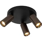 Licht-Erlebnisse Spot Aluminium GU10 verstellbar Schwarz Kaffeebraun 3-flammig Modern Lampe