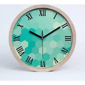 Tulup Holzuhr 30fi cm wanduhr - schwarze Spitzen - geometrischer Hintergrund