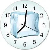 Tulup Glasuhr Wanduhr Küchenuhr Echt-Glas 30fi cm Eis blau