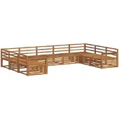 vidaXL Outdoor-Sofagarnitur 9 pcs Natur Massivholz Akazie