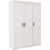 Masseno Drehtürenschrank ELENORA 133 cm Kleiderschrank Schlafzimmer Schrank 3-türig Weiß