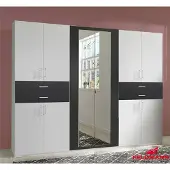 Wimex Kleiderschrank Schlafzimmer Schrank Taiga weiß / anthrazit 270cm 10-türig