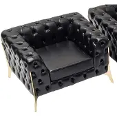 AEA Chesterfield Relax Sessel Schwarz Zeitlos Polster Couch Wohnzimmer Arbeitszimmer