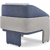 Xl Moebel Gmbh Weiß-Blauer Einsitzer Polster Relaxsessel Designer Wohnzimmer Lehnsessel