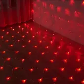 ROSNEK 3X2M LED Lichternetz Lichtervorhang Innen Party Garten Lichterkette Weihnachtsbeleuchtung, Rot
