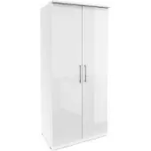 Masseno Drehtürenschrank OTTIMA 90 cm Kleiderschrank Schlafzimmer Schrank 2-türig Weiß