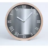 Tulup Holzuhr 30fi cm wanduhr - weiße Spitzen - Metall-Hintergrund