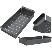 Granitan - Abtropfkorb - Spülenkorb - 42x18 cm - Schwarz - Edelstahl - universell passend - Küchen Zubehör