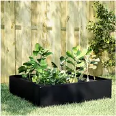 Markenlos Hochbeet Schwarz 100x100x25 cm aus Stahl