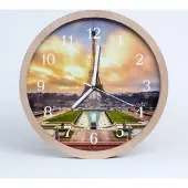 Tulup Holzuhr 20fi cm wanduhr - Eiffelturm Architektur
