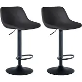 CLP 2er Set Barhocker Loft Samt schwarz