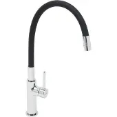 Siko SAT Flexible Küchenarmatur Waschtischarmatur mit hohem Auslauf, schwarz matt / chrom