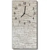 Tulup Glasuhr Wanduhr Küchenuhr Echt-Glas 30x60 Steinmauer Beige