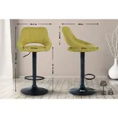 CLP 2er Set Barhocker Milet Stoff B grün