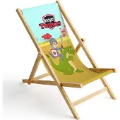 Ferocity Kinder Holz-Liegestuhl Personalisierbar Klappbar Klappliegestuhl Sonnenliege Strandstuhl Wechselbezug Motiv Ritter [119]