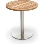 Natur24 Gartentisch Bistrox 125 cm rund Platte Teak Recycelt Gestell Edelstahl Gebürstet
