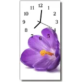 Tulup Glasuhr Wanduhr Küchenuhr Echt-Glas 30x60 Blume Mehrfarbig