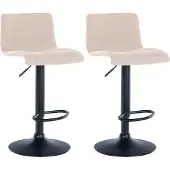 CLP 2er Set Barhocker Branford Stoff creme