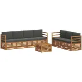 Syfax Sofagarnituren 8 pcs Natur und Anthrazit Massivholz Akazie