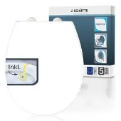 Schutte Duroplast WC-Sitz WHITE, Europe, mit Absenkautomatik und Schnellverschluss, inklusive Duftstein