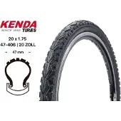 Kenda 20 Zoll Fahrrad Reifen 20x1.75 Klapp Citybike Kinderrad 47-406 Schwarz