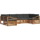 vidaXL Outdoor-Sofagarnitur 6 stk. Natur und Anthrazit