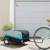Prolenta Maison Exclusive - Fahrradanhänger Schwarz und Blau 45 kg Eisen