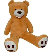 AGA Aga4Kids Teddybär Kuscheltier Stofftier 130 cm Hellbraun mit Pfoten