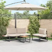 vidaXL Möbel Garten-Couchtisch Braun 55x55x35 cm DPC und Stahl - Klappstuhl 42007554