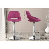 CLP Barhocker Milet Stoff chrom lila