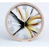 Tulup Holzuhr 20fi cm wanduhr - weiße Spitzen - zusammenfassung Blume
