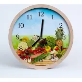 Tulup Holzuhr 20fi cm wanduhr - Früchte, Gemüse