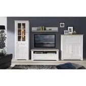 Möbelando Wohnwand Schrankwand TV-Wand Wohnzimmerwand Anbauwand Mediawand "Indianapolis I"