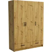 Masseno Drehtürenschrank PINELLO 144/200/50 cm 3-türig Schlafzimmer Schrank Kleiderschrank Weiß