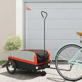 vidaXL Möbel Fahrradanhänger Schwarz und Orange 45 kg Eisen 2024