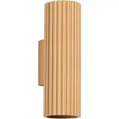 Licht-Erlebnisse Wandleuchte Aluminium GU10 20 cm hoch in Gold 2-flammig länglich Modern