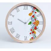 Tulup Holzuhr 25fi cm wanduhr - weiße Spitzen - Fruchteis