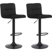 CLP 2er Set Barhocker Feni Samt schwarz